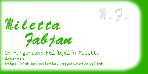 miletta fabjan business card